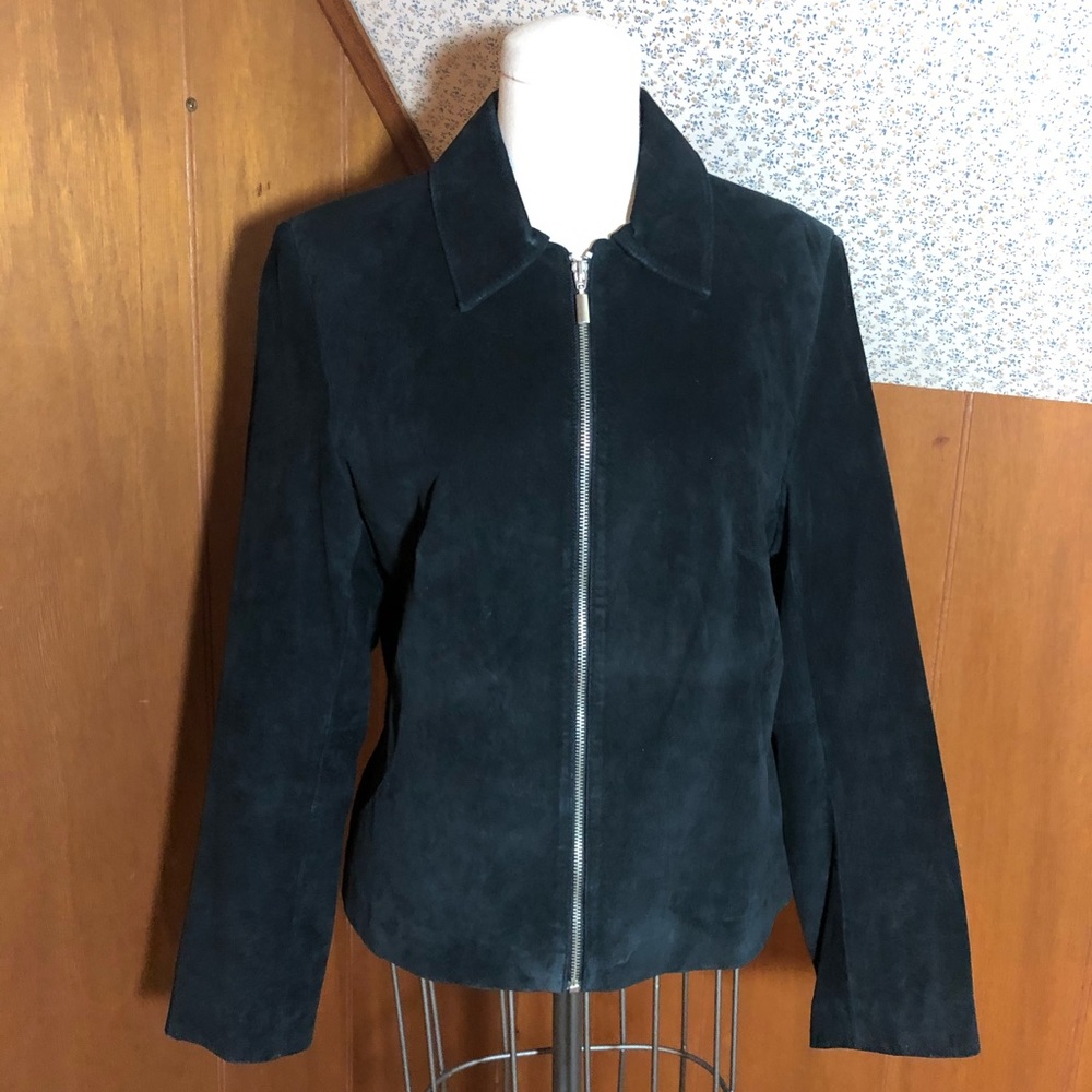 Clio Black Suede Zip Jacket Size 8